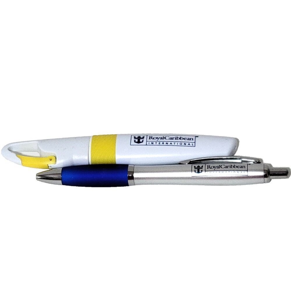 Royal Caribbean Bundle Highlighter & Ball Point Pen Carabiner Clip New Cruise